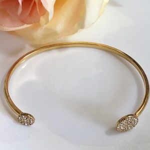 Stella & Dot Disc Cuff Bracelet - Pave Crystals